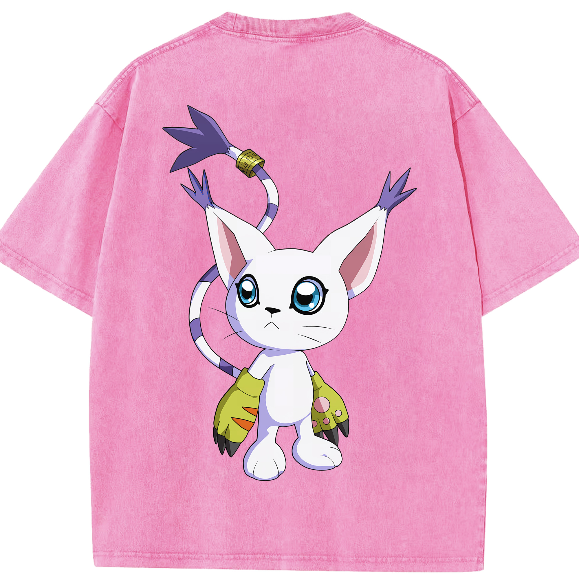 （画像用） Digimon デジタルモンスター/デジモン 綿100% ヴィンテージ風 半袖Tシャツ（背面プリント）